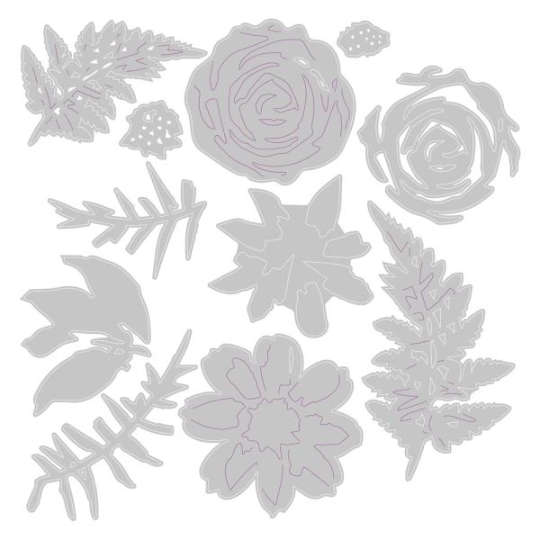 Sizzix - Stanzschablone "Flowers & Fern" Thinlits Craft Dies