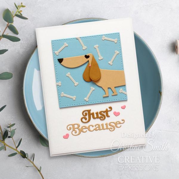 Creative Expressions - Stanzschablone "Just Becuse" Shadowed Sentiments Dies Mini Design by Sue Wilson