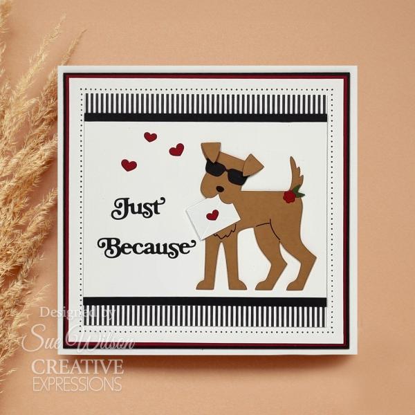 Creative Expressions - Stanzschablone "Just Becuse" Shadowed Sentiments Dies Mini Design by Sue Wilson