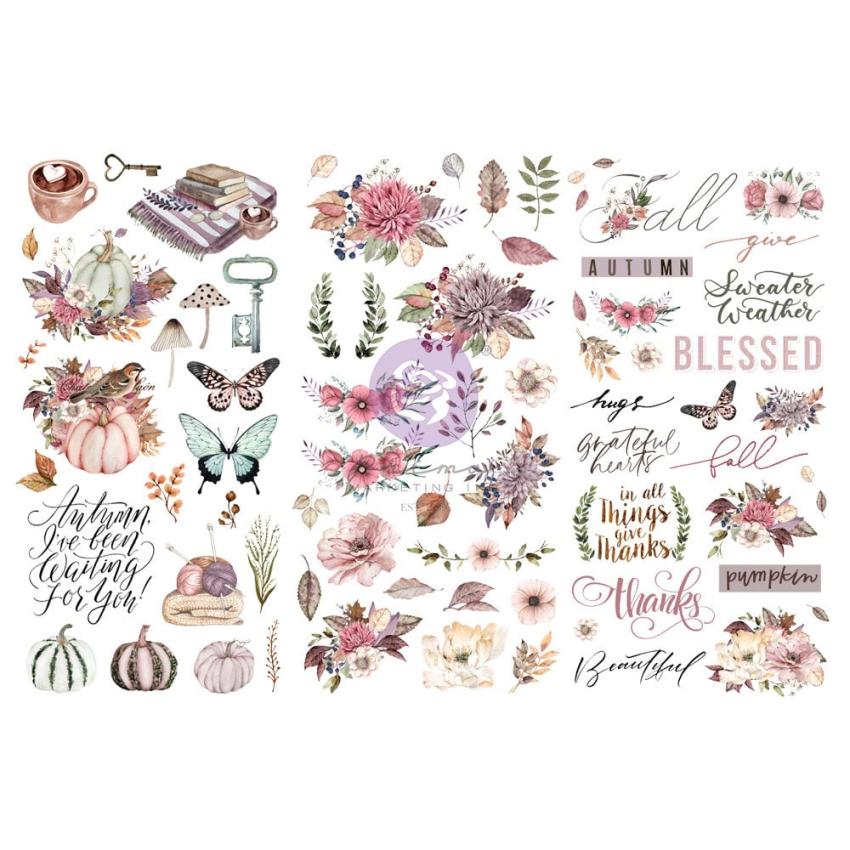 Prima Marketing - Transfer Aufkleber "Hello Pink Autumn" Rub-On