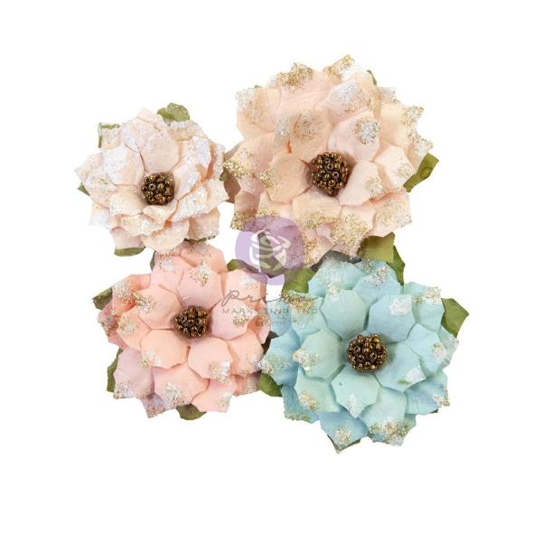 Prima Marketing - Papier Blumen "Christmas Sparkle" Flowers Sparkly Jolly