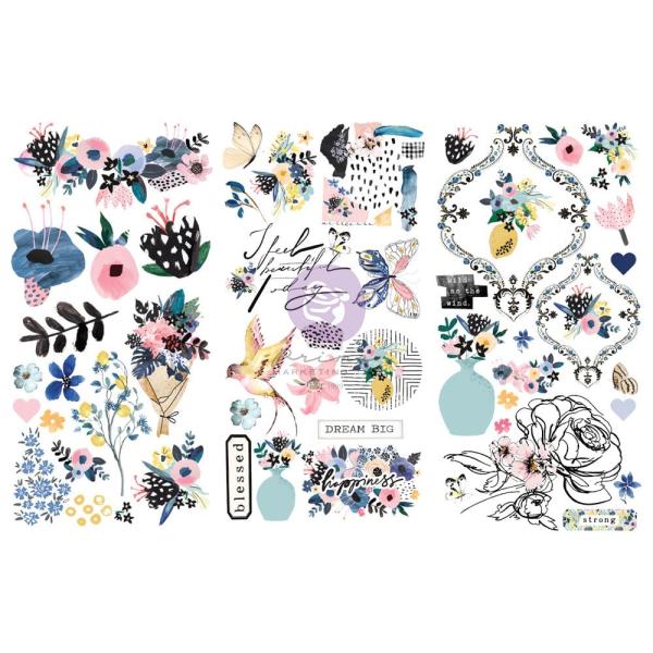 Prima Marketing - Transfer Aufkleber "Spring Abstract" Rub-On