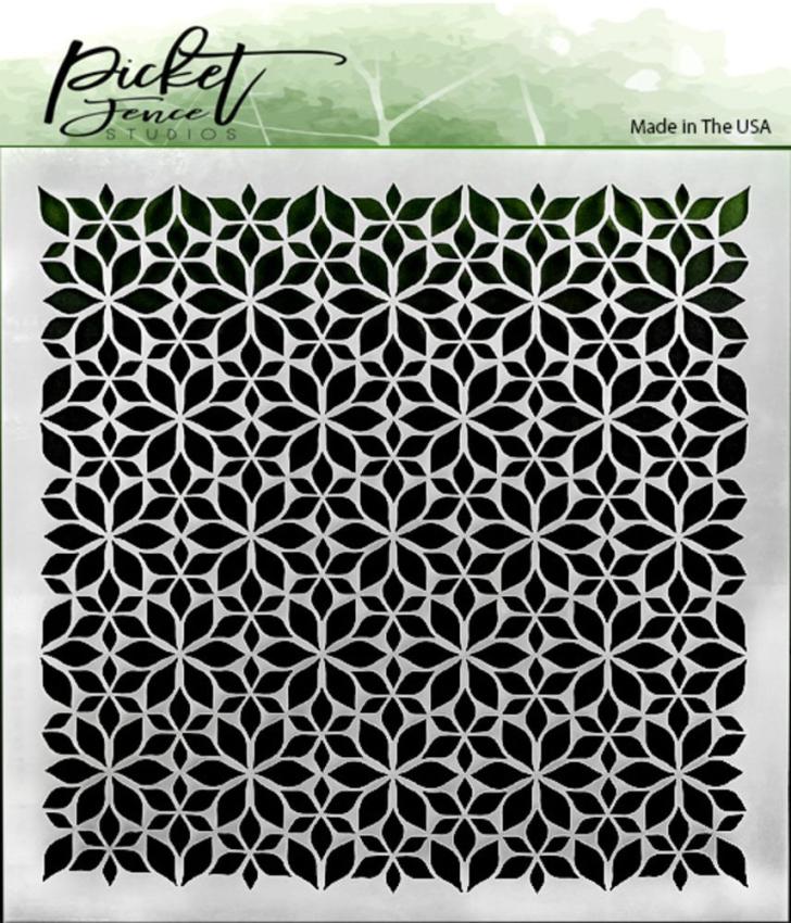 Picket Fence Studios - Schablone "Flowers" Stencil 6x6 Inch