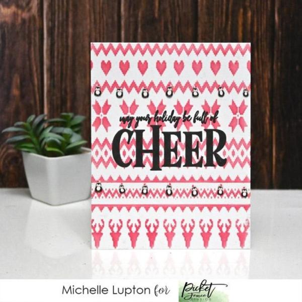 Picket Fence Studios - Schablone "Arctic Winter" Stencil 6x6 Inch