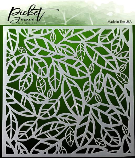 Picket Fence Studios - Schablone "Funky Leaves" Stencil 6x6 Inch