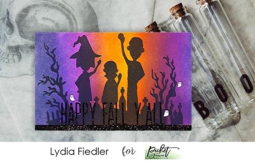 Picket Fence Studios - Schablone "Be Spooky Together" Stencil 6x6 Inch