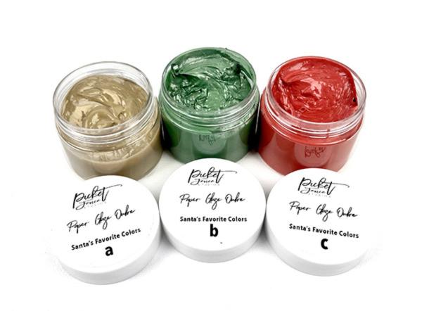 Picket Fence Studios - Paper Glaze Set  "Ombre Santa's Favorite Colors" 3x1,5oz (3x42,6g)
