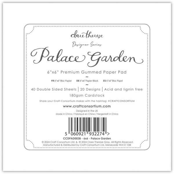 Craft Consortium - Designpapier "Palace Garden" Paper Pad 6x6 Inch - 40 Bogen