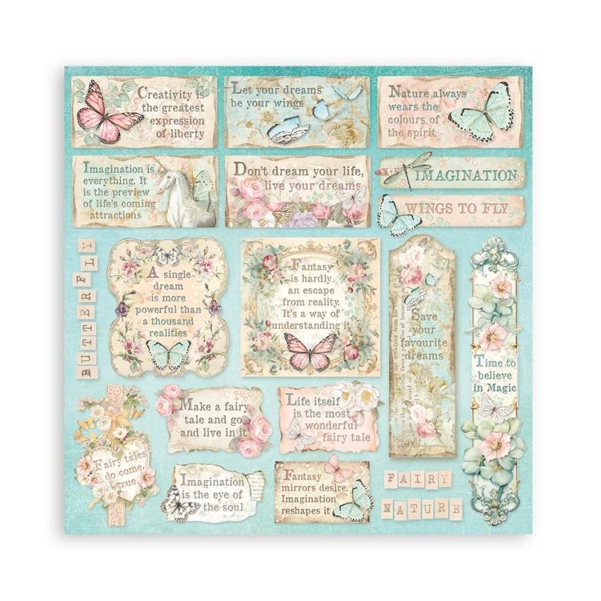 Stamperia - Designpapier "Wonderland" Paper Pack 8x8 Inch - 10 Bogen