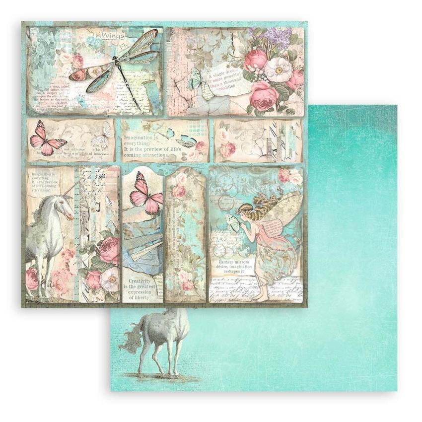 Stamperia - Designpapier "Wonderland" Paper Pack 8x8 Inch - 10 Bogen