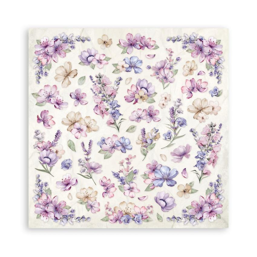 Stamperia - Designpapier "Lavender" Paper Pack 8x8 Inch - 10 Bogen