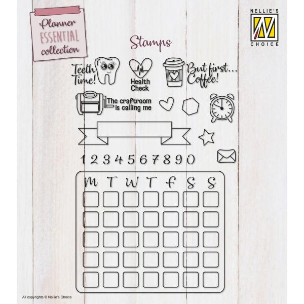 Nellie Snellen - Stempelset"Plan It" Clear Stamps Planer Essential Collection