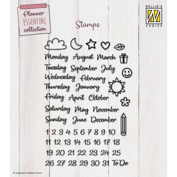 Nellie Snellen - Stempelset "Planner Essentials EN" Clear Stamps Planer Essential Collection