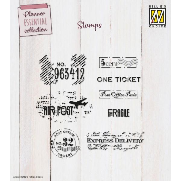 Nellie Snellen - Stempelset "Vintage Labels" Clear Stamps Planer Essential Collection