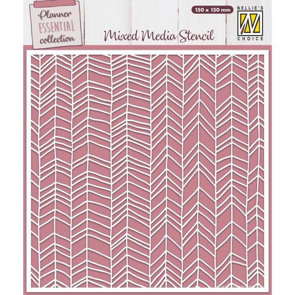 Nellie Snellen - Schablone 15x15cm "Chevron" Planer Essential Collection Stencil 