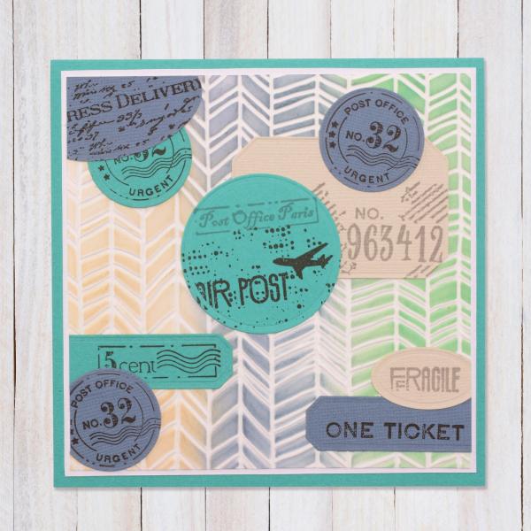 Nellie Snellen - Schablone 15x15cm "Chevron" Planer Essential Collection Stencil 