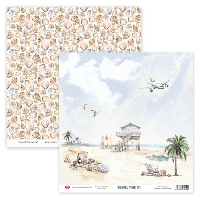 Craft & You Design - Designpapier "Travel Time" Paper Pad 12x12 Inch - 12 Bogen