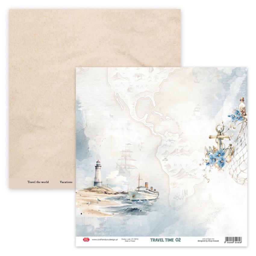 Craft & You Design - Designpapier "Travel Time" Paper Pad 12x12 Inch - 12 Bogen