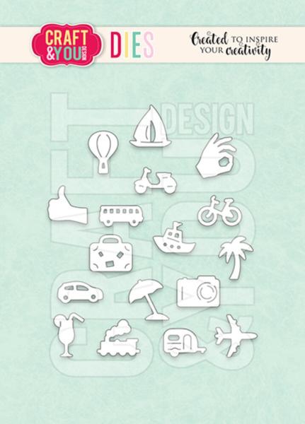 Craft & You Design - Stanzschablone "Travel Pictograms" Dies
