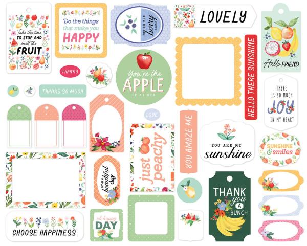 Carta Bella - Stanzteile & Anhänger "Fruit Stand" Ephemera Frames & Tags