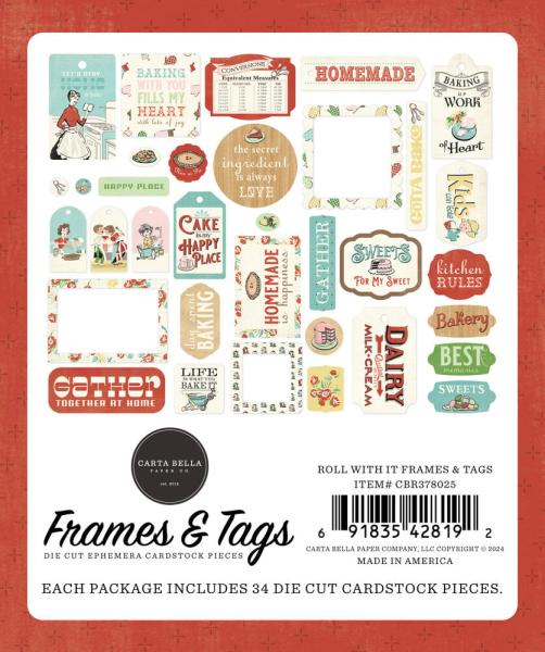 Carta Bella - Stanzteile & Anhänger "Roll With It" Ephemera Frames & Tags