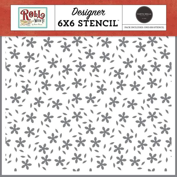Carta Bella - Schablone 6x6 Inch "Fill My Heart Floral" Stencil
