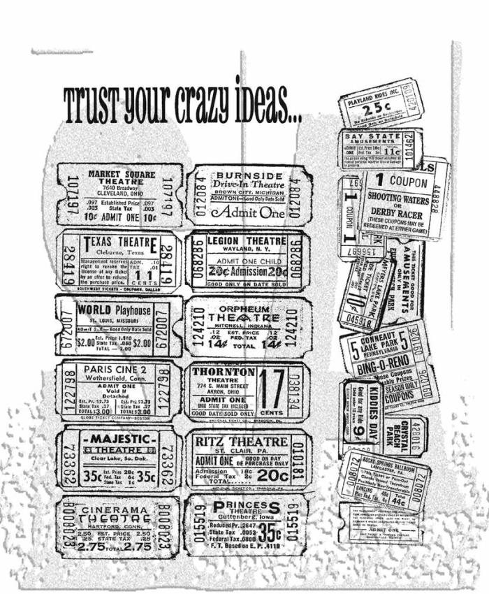 Stampers Anonymous - Gummistempelset "Admit One" Cling Stamp Design by Tim Holtz
