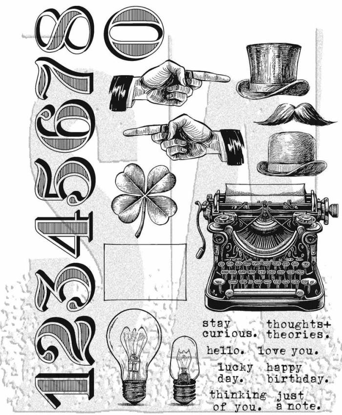 Stampers Anonymous - Gummistempelset "Curiosity Shop" Cling Stamp Design by Tim Holtz