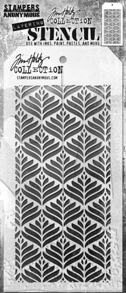 Stampers Anonymous - Schablone "Deco Leaf" Layering Stencil Design by Tim Holtz