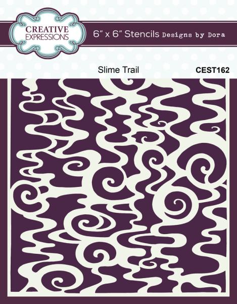 Creative Expressions - Schablone 6x6 Inch "Slime Trail" Stencil Design by Dora