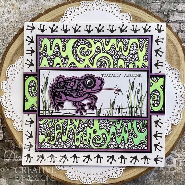 Creative Expressions - Schablone 6x6 Inch "Slime Trail" Stencil Design by Dora