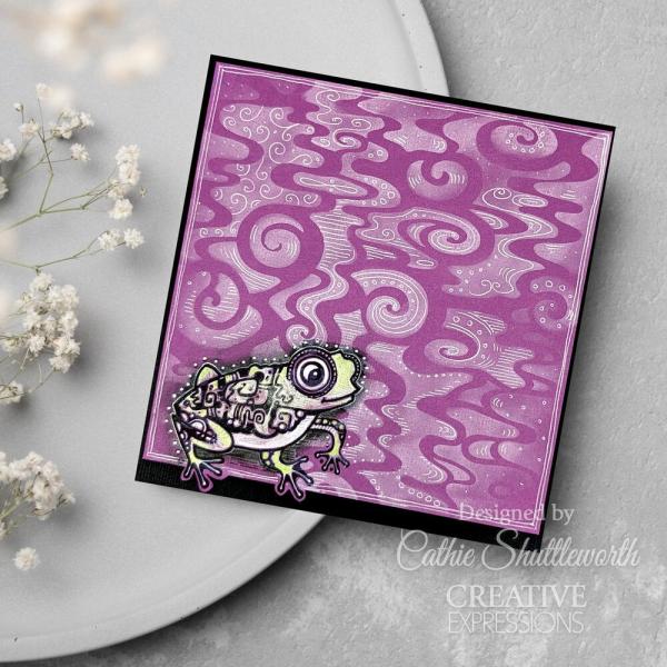 Creative Expressions - Schablone 6x6 Inch "Slime Trail" Stencil Design by Dora