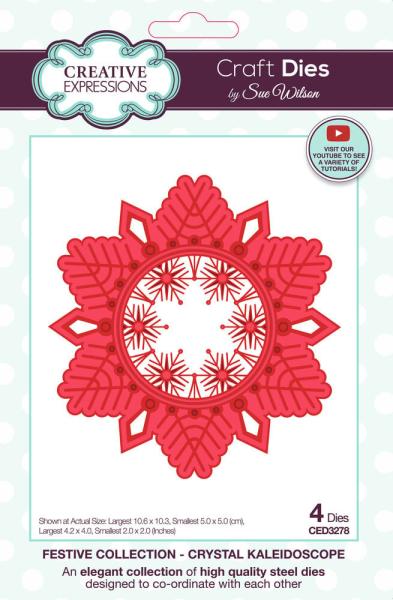 Creative Expressions - Stanzschablone "Festive Collection Crystal Kaleidoscope" Craft Dies Design by Sue Wilson