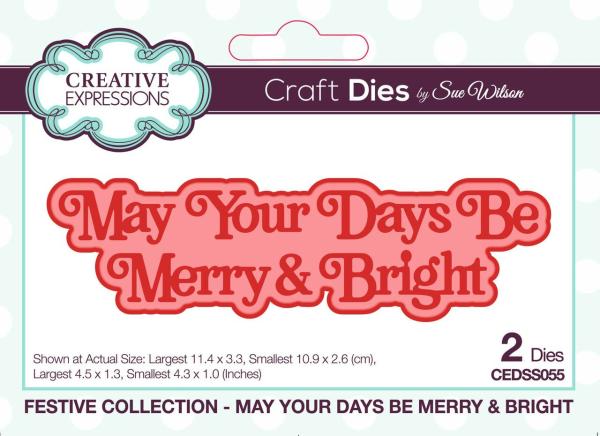 Creative Expressions - Stanzschablone "Festive Collection May Your Day Be Merry & Bright" Craft Dies Design by Sue Wilson