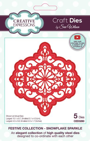 Creative Expressions - Stanzschablone "Festive Collection Snowflake Sparkle" Craft Dies Design by Sue Wilson