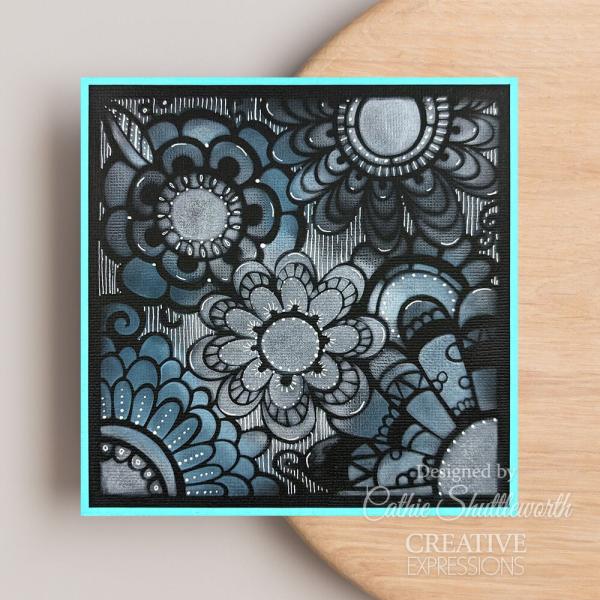 Creative Expressions - Schablone 6x6 Inch "Flower" Stencil Design by Dora