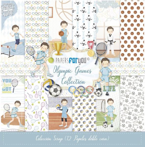 Papers For You - Designpapier "Olympic Games Niño Castaño" Scrap Paper Pack 30,5 x 32 cm - 12 Bogen