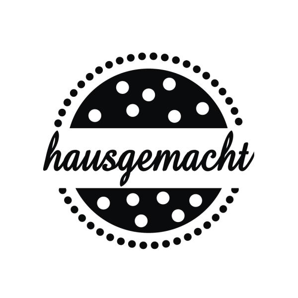 Holz-Stempel "hausgemacht" rund 3cm ø