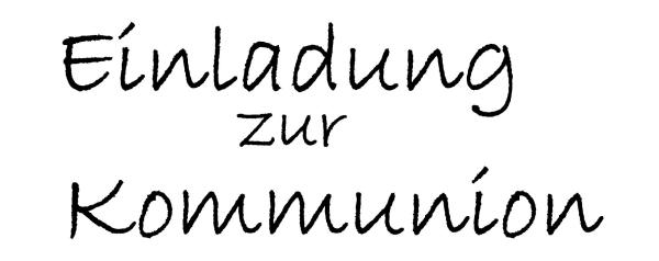Holz-Stempel "Einladung zur Kommunion" 6,3x2,5 cm