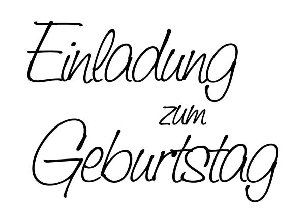 Holz-Stempel "Einladung zum Geburtstag" 6 x 4,4 cm