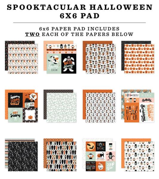 Echo Park - Designpapier "Spooktacular Halloween" Paper Pack 6x6 Inch - 24 Bogen