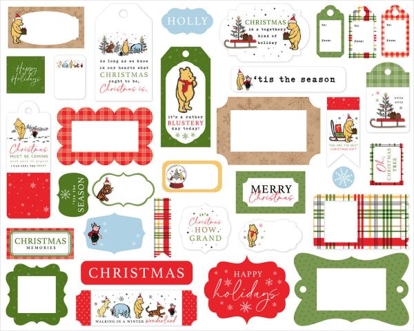 Echo Park - Stanzteile & Anhänger "Winnie The Pooh Christmas" Frames & Tags 