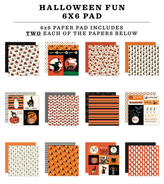 Carta Bella - Designpapier "Halloween Fun" Paper Pad 6x6 Inch - 24 Bogen