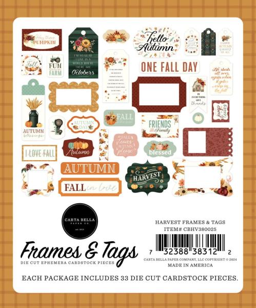 Carta Bella - Stanzteile & Anhänger "Harvest" Ephemera Frames & Tags