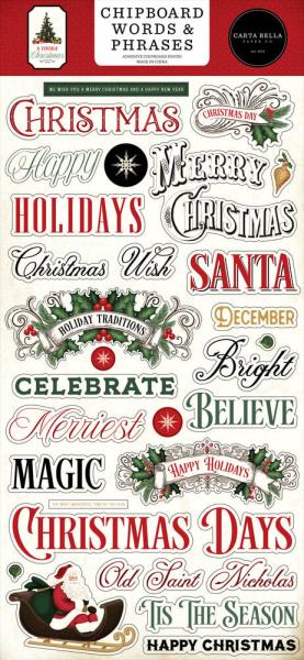 Carta Bella - Chipboard Sticker 6x13 Inch "A Vintage Christmas "