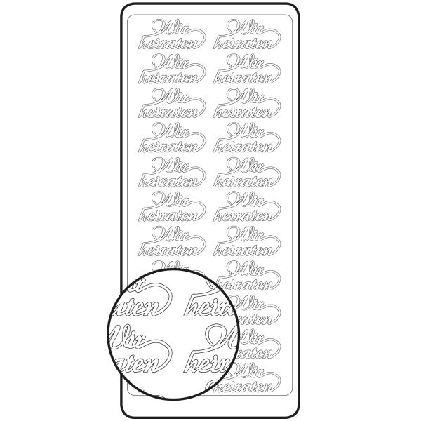 Vaessen Creative - Aufkleber "Wir heiraten" Sticker 10x23cm - 10 Bogen