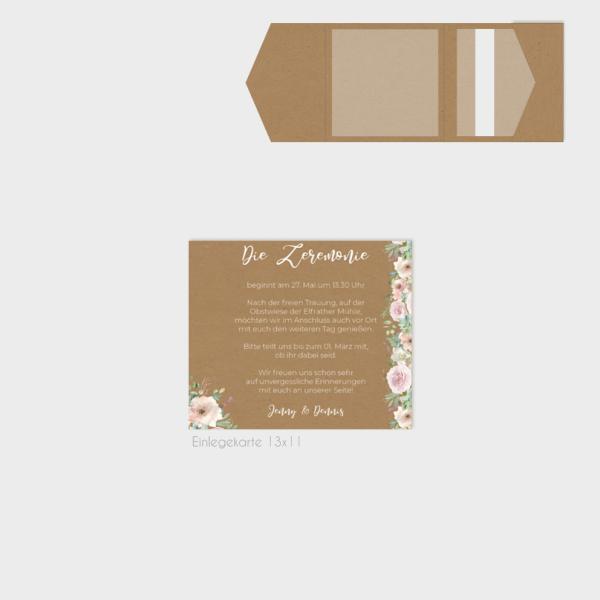 Einlegekarten-Bundle "Kraft White Roses" Quadrat | 2