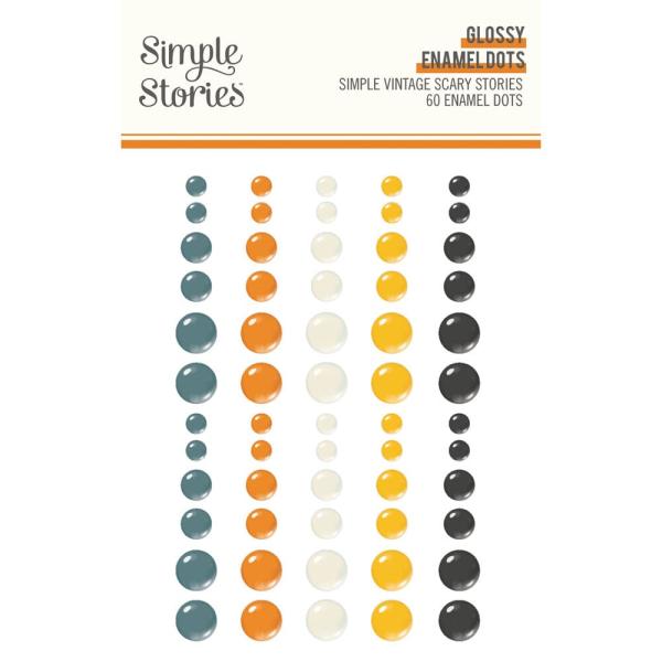 Simple Stories - Enamel Dots "Simple Vintage Scary Stories" 60 Stück 