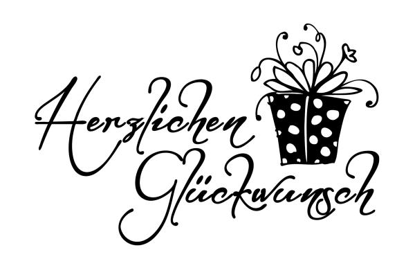 Holz-Stempel "Herzlichen Glückwunsch" 7x4,5 cm