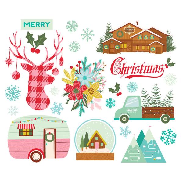 Simple Stories - Stanzteile "Snow Pine Lodge" Big Bits & Pieces 
